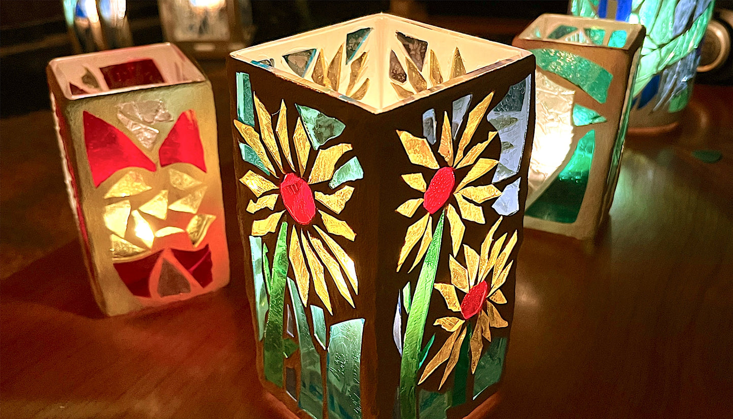 "Hope for Ukraine “ Stained Glass Candleholders – Supporting Refugees Worldwide