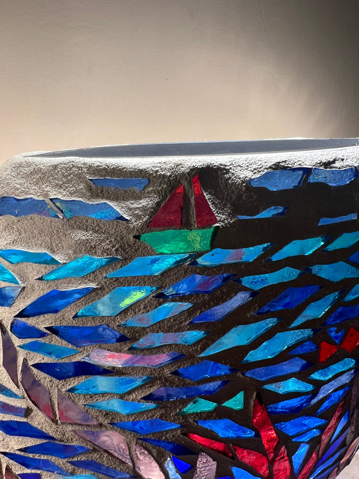 "Under the Sea" – Handcrafted Stained Glass Candleholder of Ocean Dreams