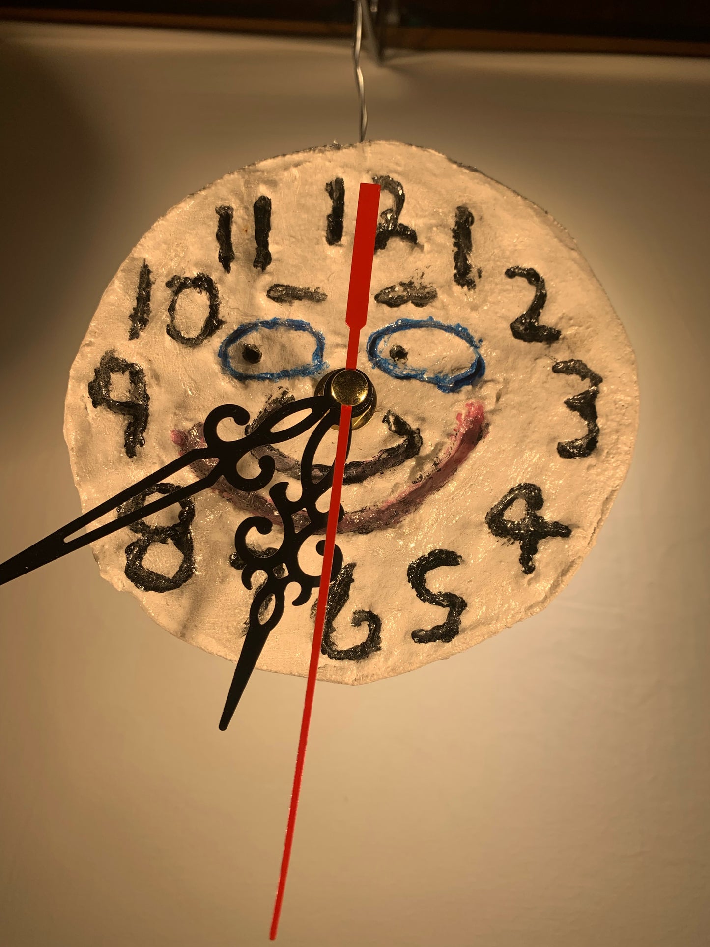 "Tickin' Away" Friendly Clock made from the remnants of Cathedral Candle grouting process