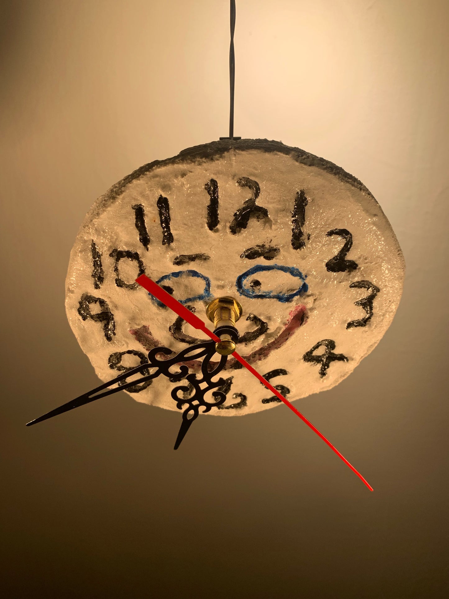 "Tickin' Away" Friendly Clock made from the remnants of Cathedral Candle grouting process