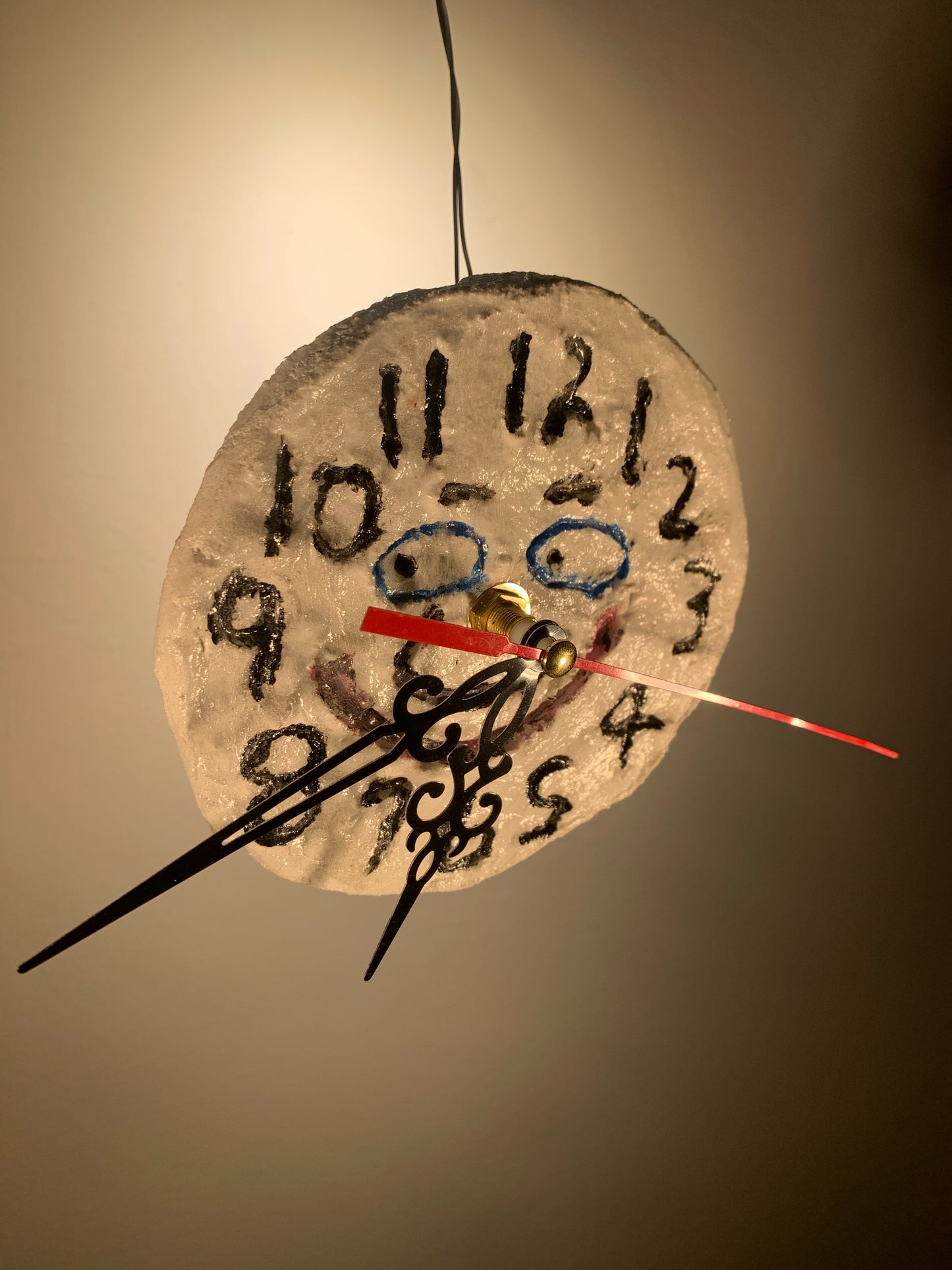 "Tickin' Away" Friendly Clock made from the remnants of Cathedral Candle grouting process