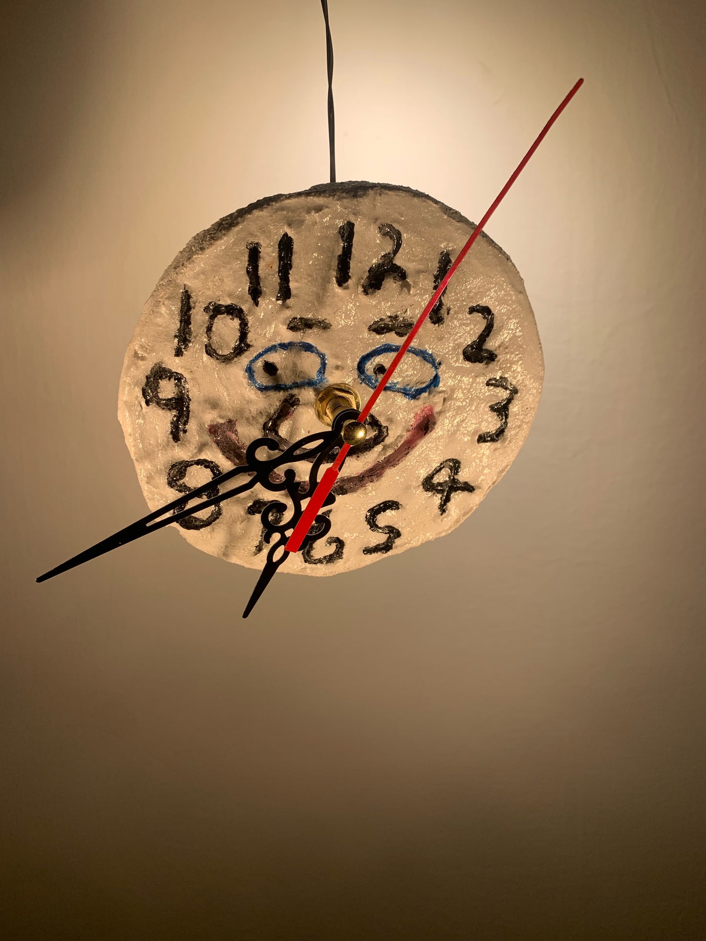 "Tickin' Away" Friendly Clock made from the remnants of Cathedral Candle grouting process