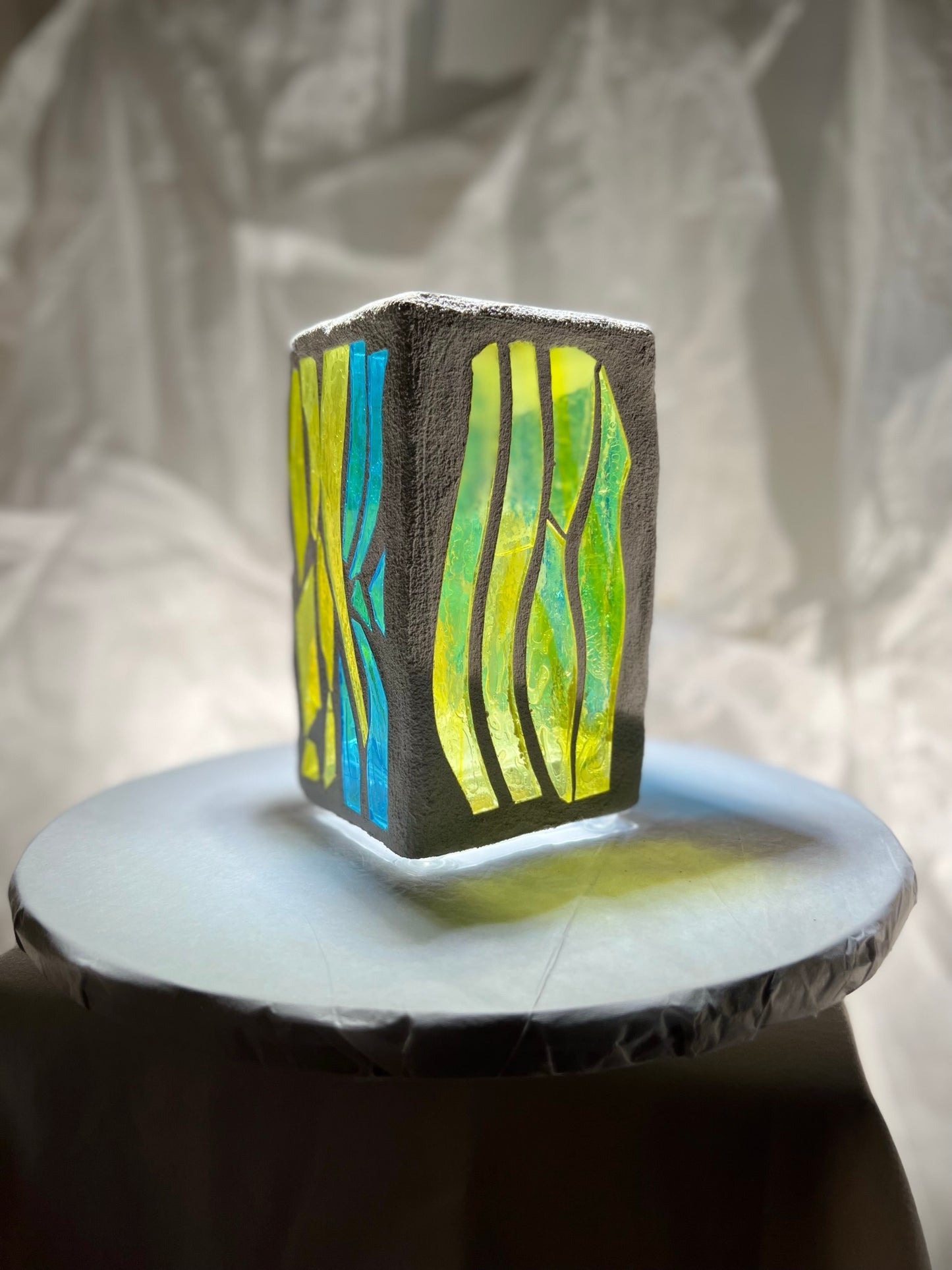 "Their Flag" Cathedral Candleholder – A Tribute in Stained Glass
