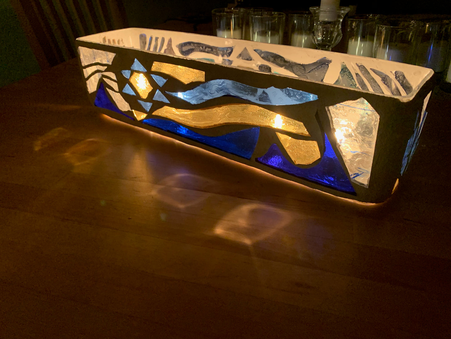 "Sunrise Sunset V" Stained Glass Menorah – A Tribute to Tradition and Artistry