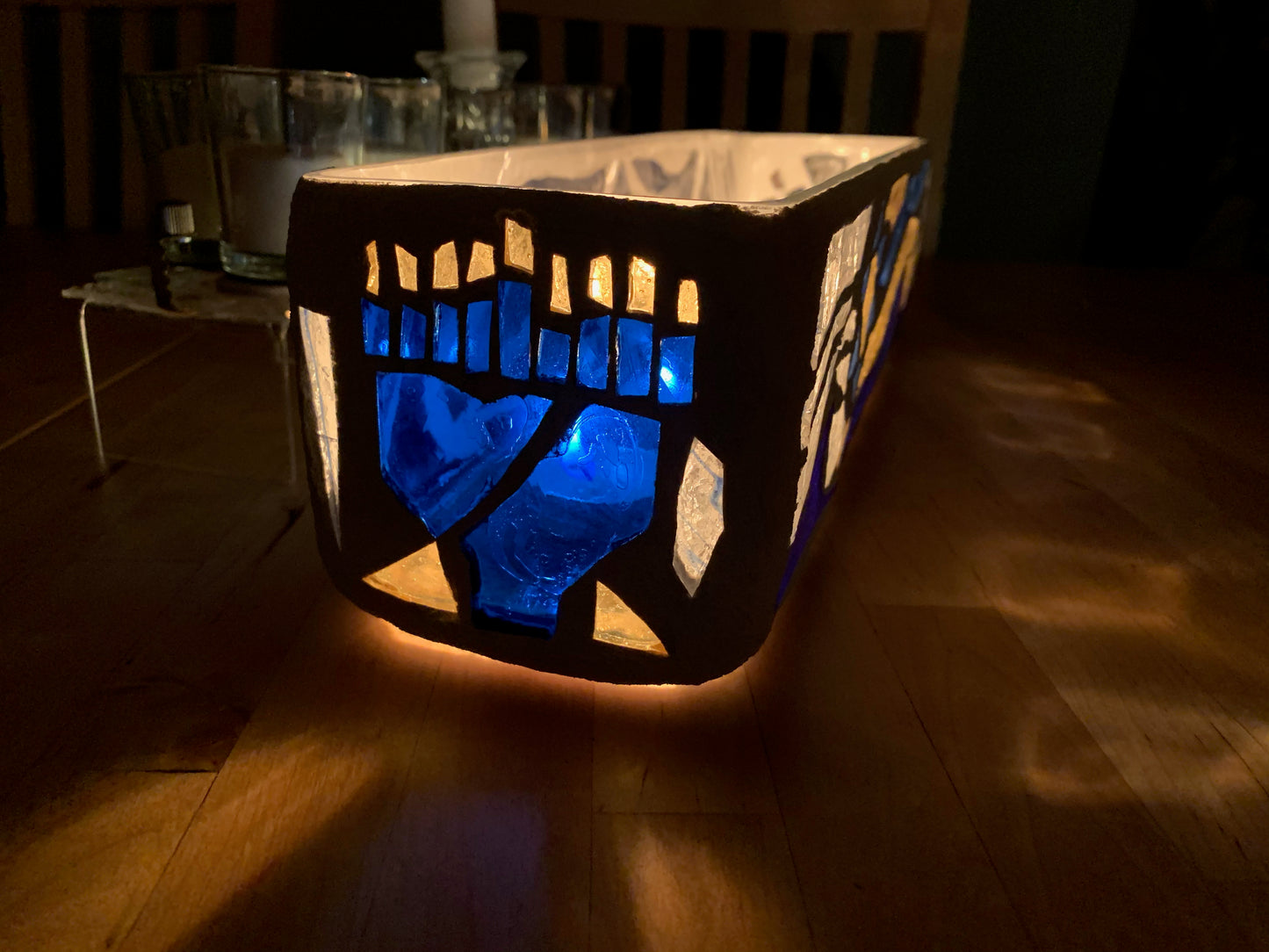 "Sunrise Sunset V" Stained Glass Menorah – A Tribute to Tradition and Artistry