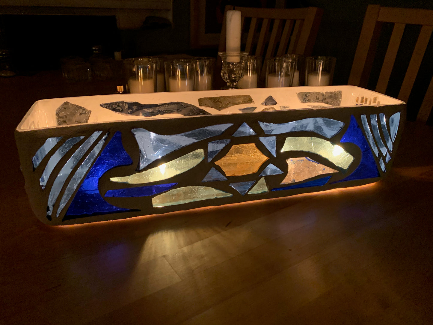 "Sunrise Sunset V" Stained Glass Menorah – A Tribute to Tradition and Artistry
