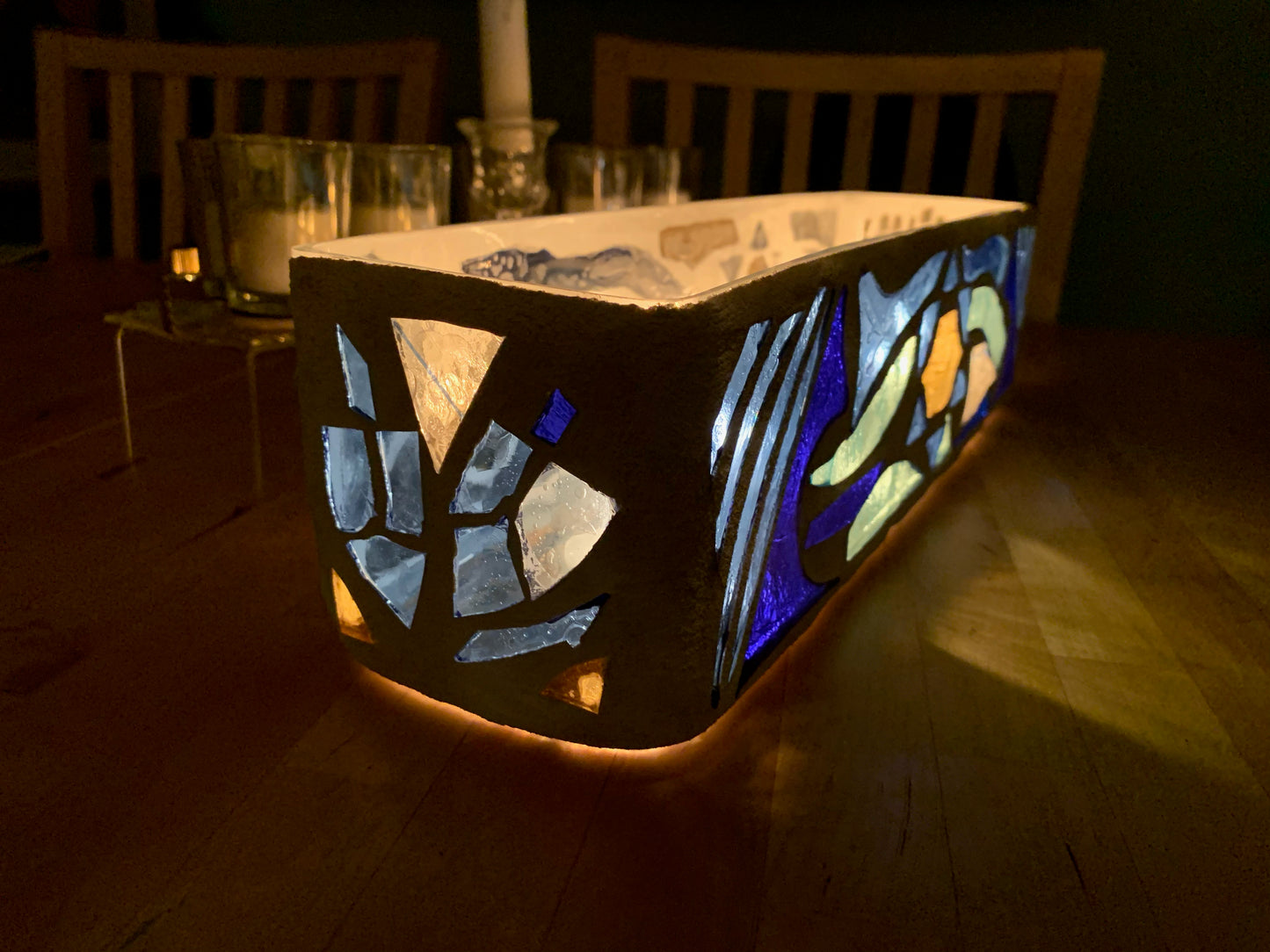 "Sunrise Sunset V" Stained Glass Menorah – A Tribute to Tradition and Artistry