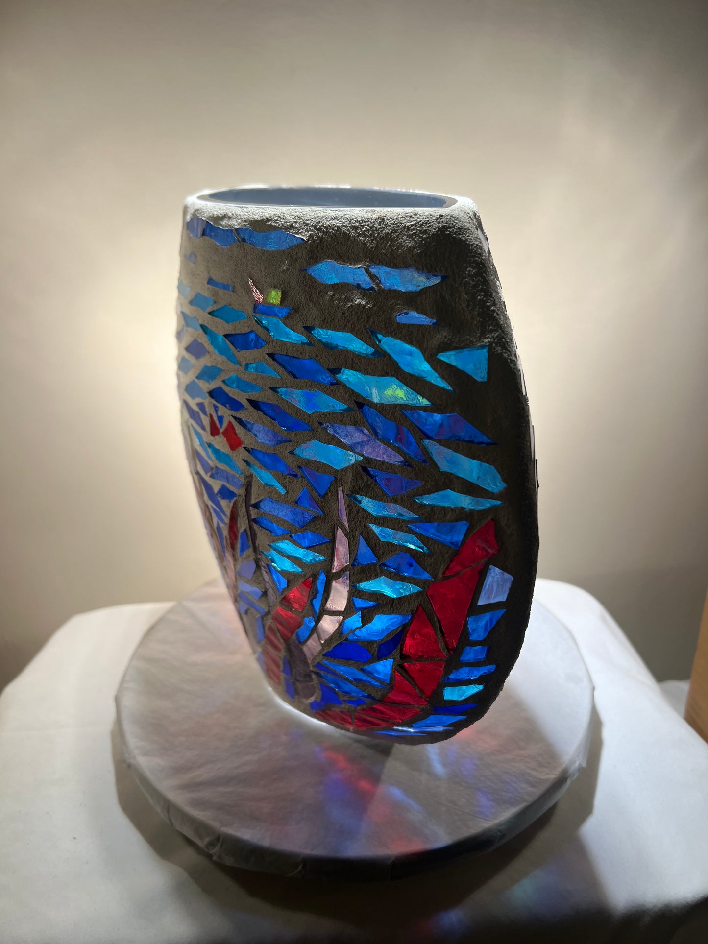 "Under the Sea" – Handcrafted Stained Glass Candleholder of Ocean Dreams