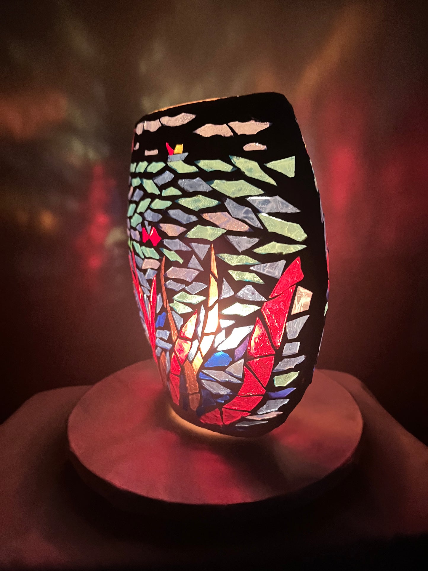 "Under the Sea" – Handcrafted Stained Glass Candleholder of Ocean Dreams