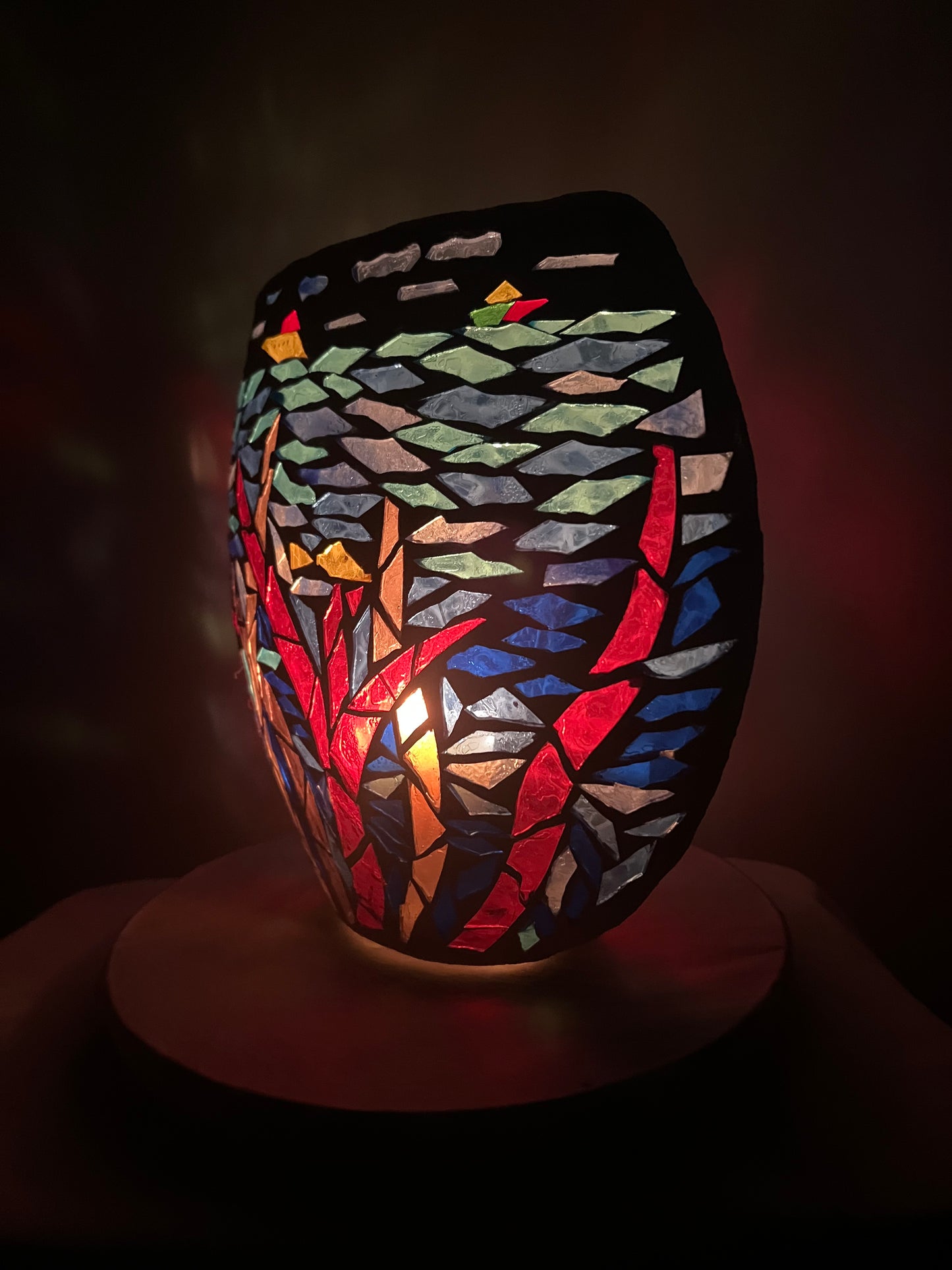 "Under the Sea" – Handcrafted Stained Glass Candleholder of Ocean Dreams