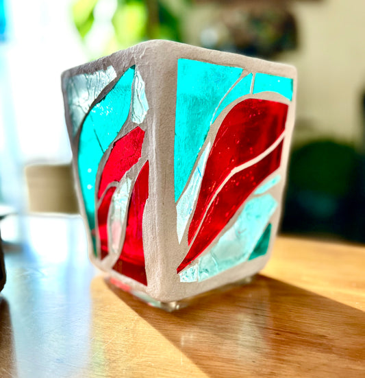 “Sugar Magnolia” Stained Glass Candleholder – Inspired by Nature & Classic Rock