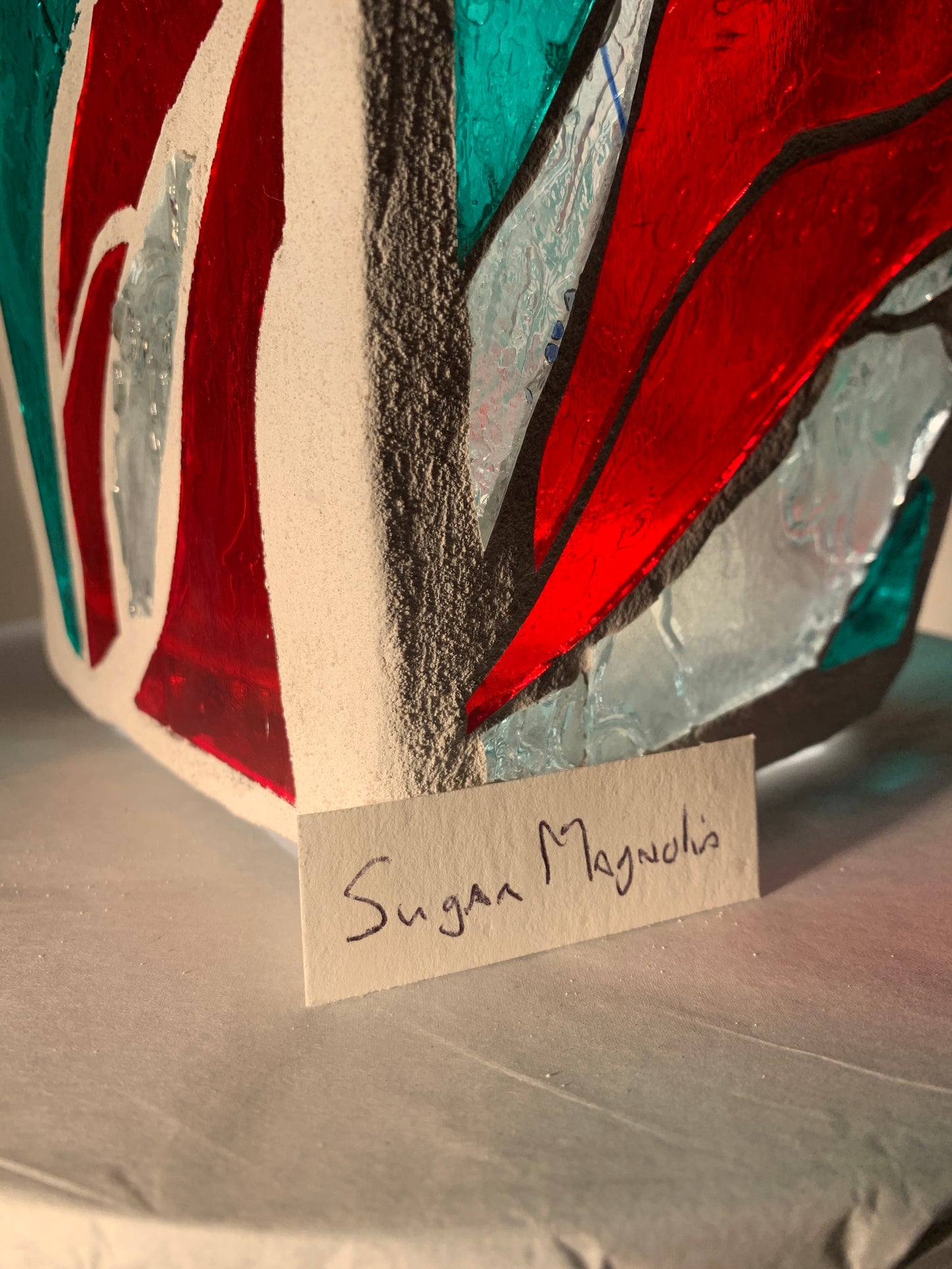 “Sugar Magnolia” Stained Glass Candleholder – Inspired by Nature & Classic Rock