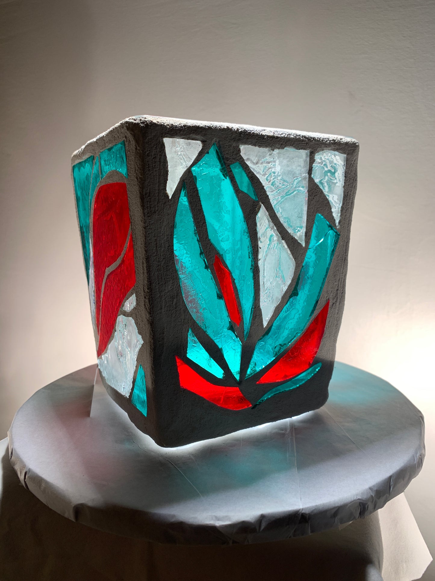 “Sugar Magnolia” Stained Glass Candleholder – Inspired by Nature & Classic Rock