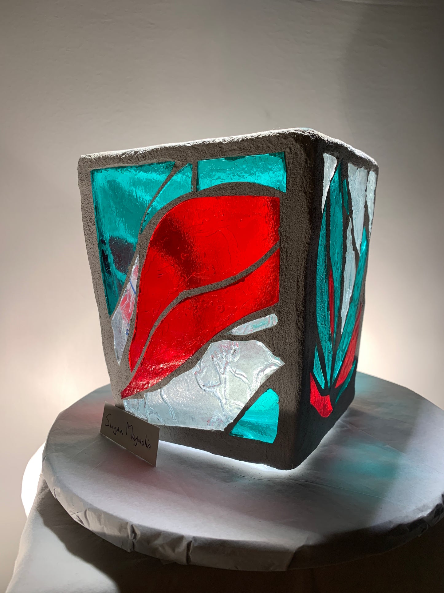 “Sugar Magnolia” Stained Glass Candleholder – Inspired by Nature & Classic Rock