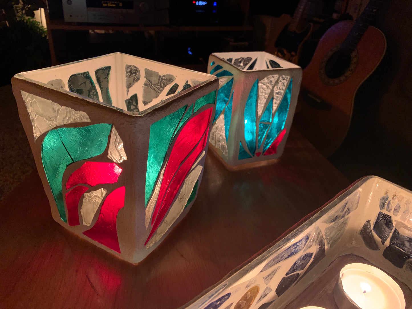 “Sugar Magnolia” Stained Glass Candleholder – Inspired by Nature & Classic Rock