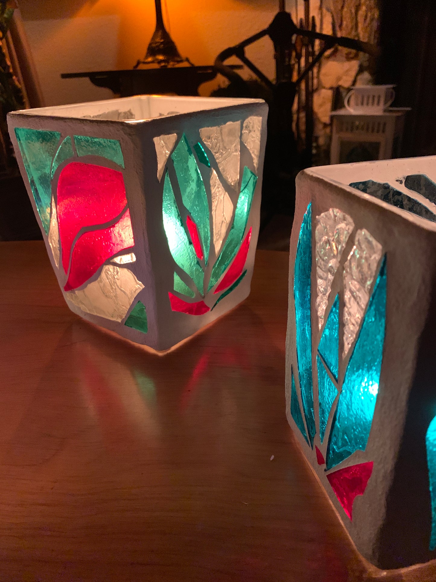 “Sugar Magnolia” Stained Glass Candleholder – Inspired by Nature & Classic Rock